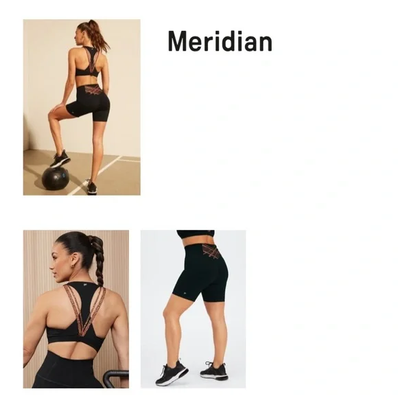 Fabletics Black Meridian Women Shorts and Bra - Picture 3 of 5